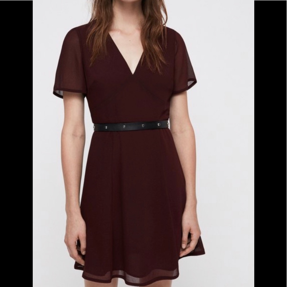 All Saints Lucia V-Neck Short Sleeve Dress Size 6